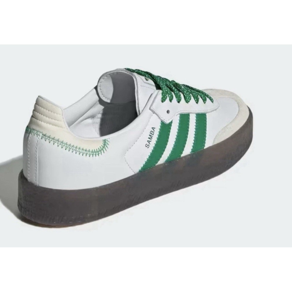 adidas SAMBAE W Sneakers Size 6 Womens Cloud White/Green/Off White IE9105 NEW - Picture 12 of 16